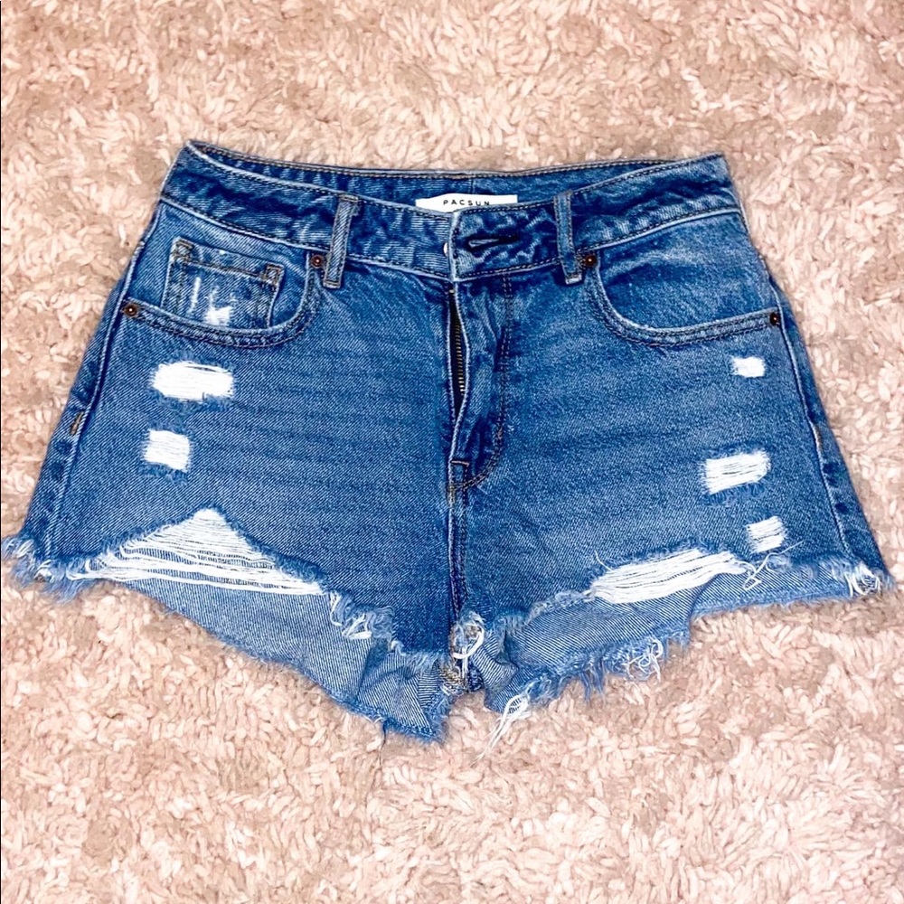 PacSun High-Rise Festival Vintage Blue Jean Shorts, size 24